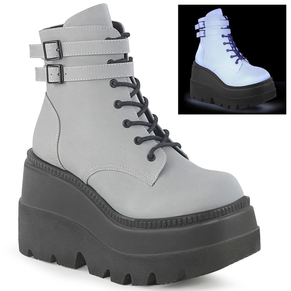 DemoniaCult - SHAKER52 Platform Boots - Grey/Black Product image